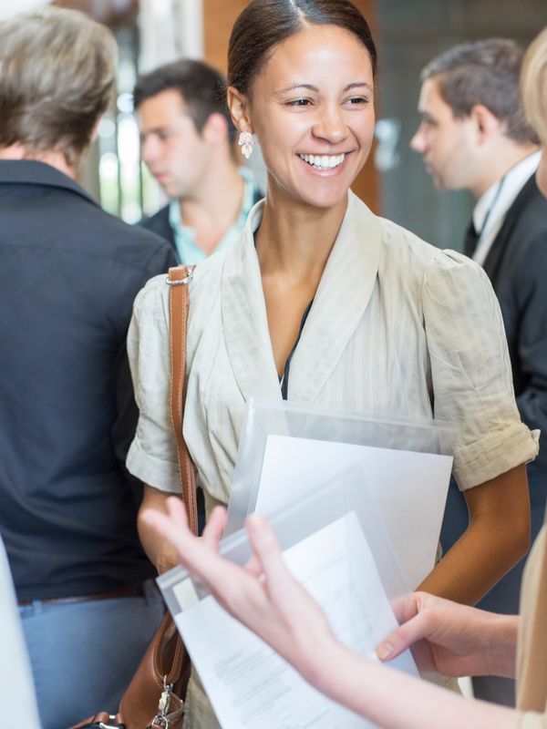 Participants meeting at a business gathering