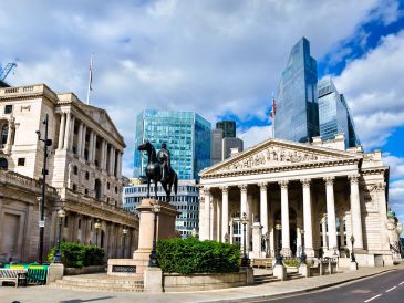 London skyline and commercial buildings