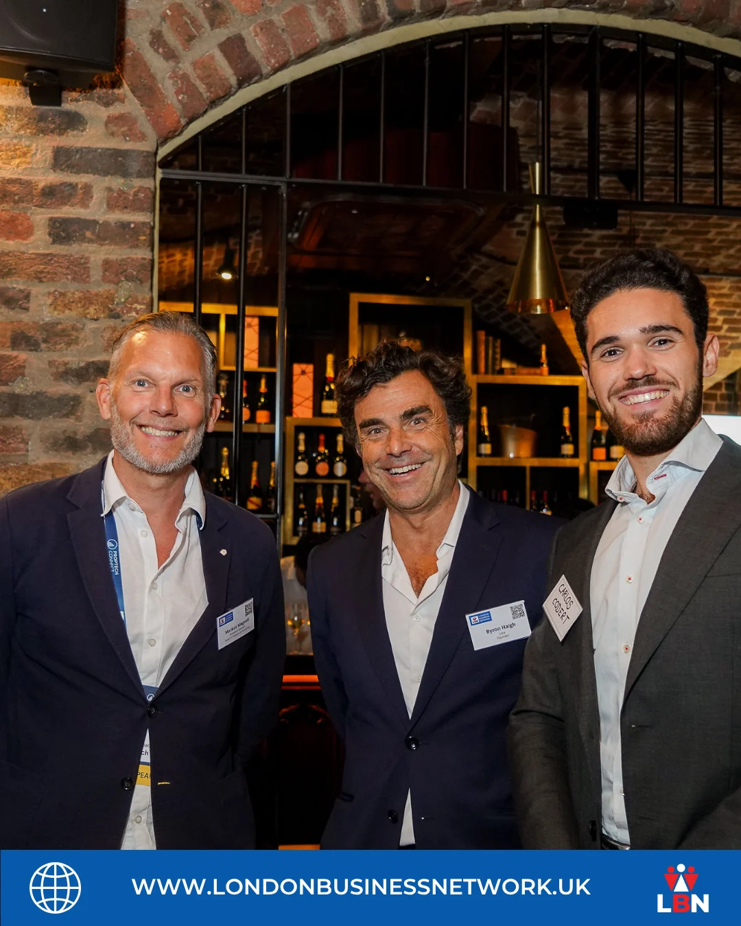 Three participants meeting at the LBN Nordic Edge event
