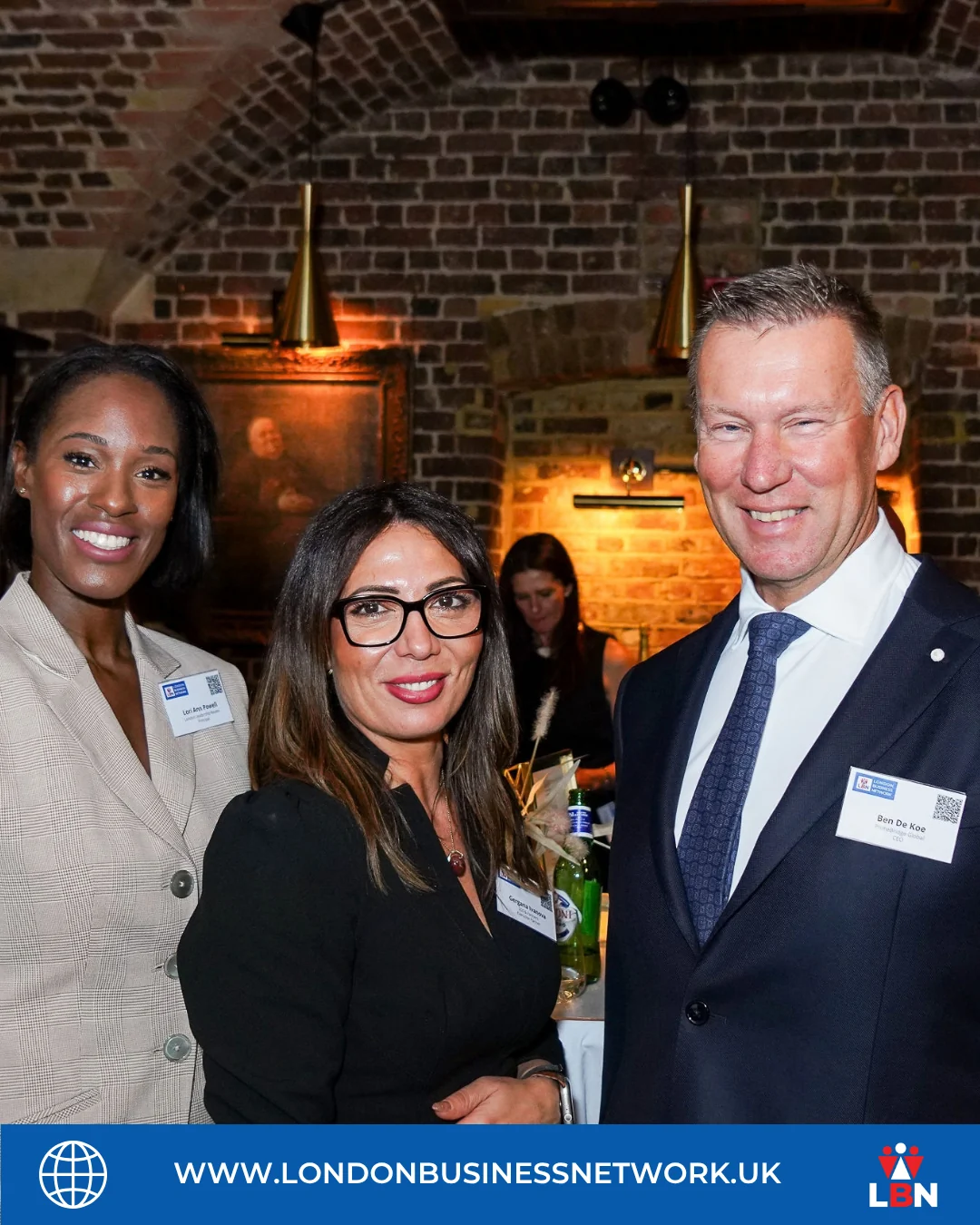 Three participants sharing a moment at the LBN Nordic Edge event